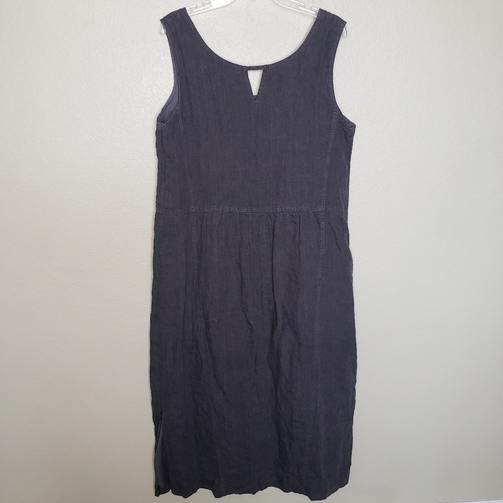 Poetry Linen Dress 14 gray sleeveless - Picture 6 of 6